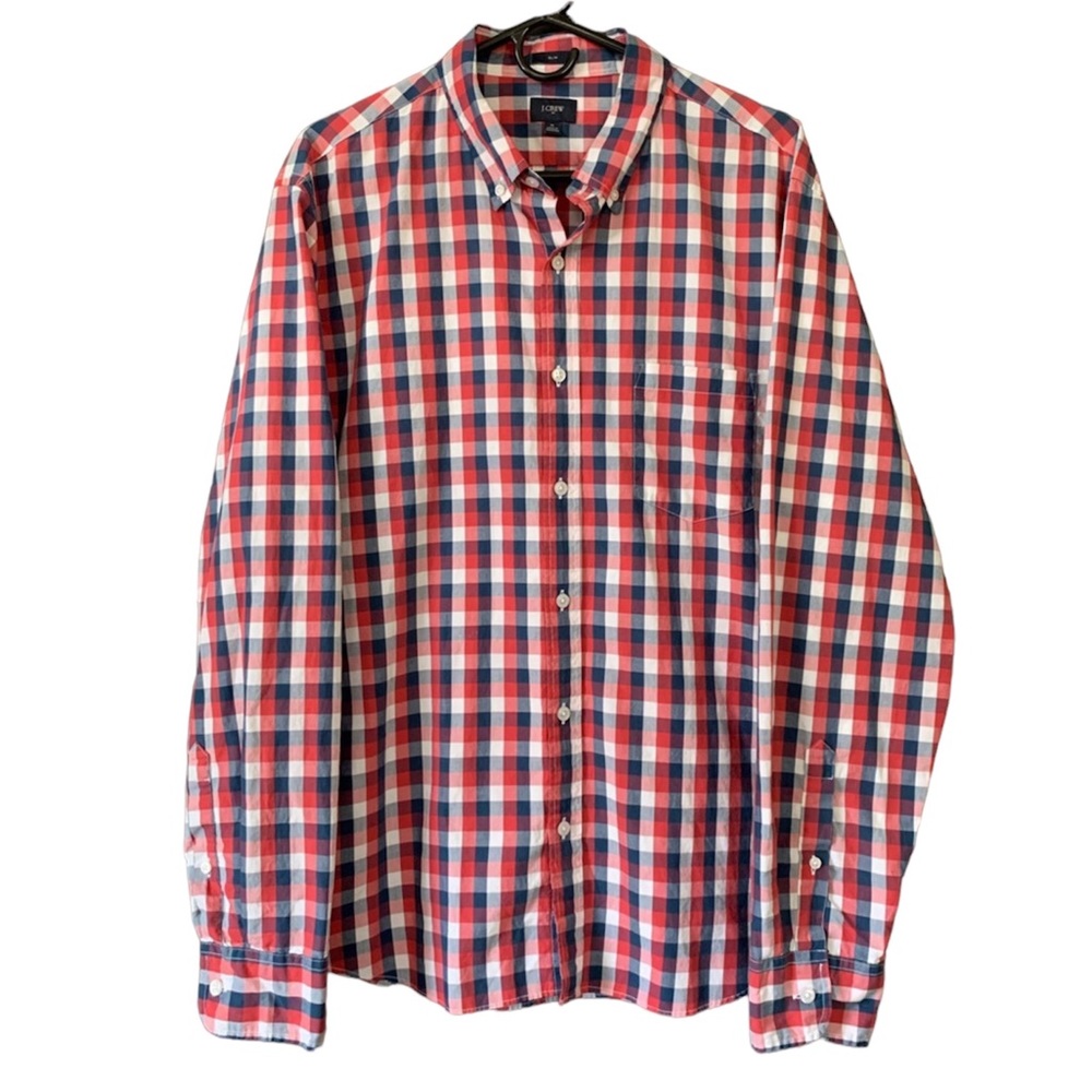 J. Crew Men’s Slim Fit Long Sleeve Plaid Button Down Shirt